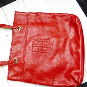 Red  Leather Tommy Hilfiger Tote